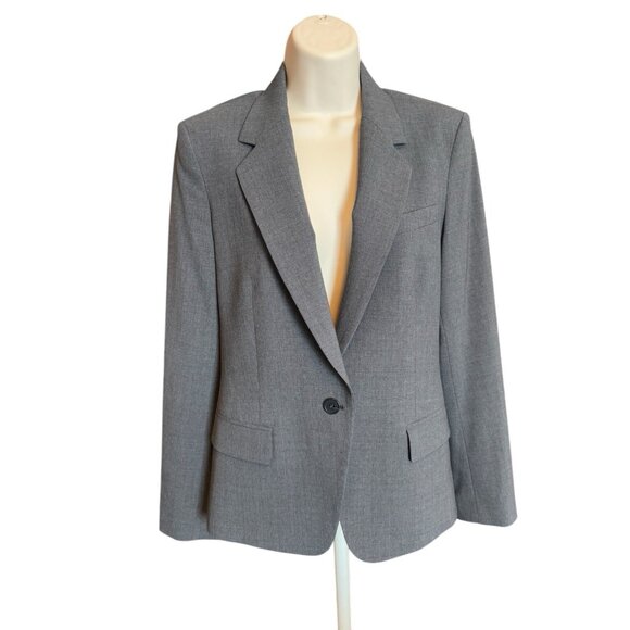 Theory Jackets & Blazers - Theory Charcoal Gray Wool Blazer Women's Size 10 Gabe N Edition Single Breasted